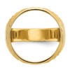 10k Yellow Gold Mens Polished and Diamond-cut Ribbed Edge 16.5mm Coin Bezel Ring
