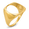 10k Yellow Gold Mens Polished and Diamond-cut Square Shaped 16.5mm Coin Bezel Ring