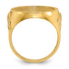 10k Yellow Gold Mens Polished and Textured with Eagle Sides 16.5mm Coin Bezel Ring