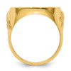 10k Yellow Gold Mens Polished Textured and Diamond-cut with Eagle Sides 16.5mm Coin Bezel Ring