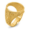 10k Yellow Gold Mens Polished and Textured Fancy Filigree Design 16.5mm Coin Bezel Ring