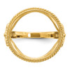 14k Yellow Gold Ladies Polished and Diamond-cut Fancy Wire with Twisted Edge 16.5mm Coin Bezel Ring