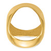 10k Yellow Gold Mens Polished Classic Open Back 22.0mm Coin Bezel Ring