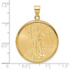 14k Yellow Gold Polished Mounted 1/2oz American Eagle Prong Coin Bezel Pendant