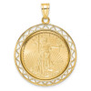 14k Yellow Gold Polished Fancy Wire Mounted 1/4oz American Eagle Prong Coin Bezel Pendant