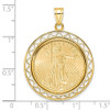 14k Yellow Gold Polished Fancy Wire Mounted 1/4oz American Eagle Prong Coin Bezel Pendant