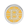 Sterling Silver Rhodium-plated NHL LogoArt Boston Bruins Enameled Bead