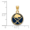 Sterling Silver Gold-plated NHL LogoArt Buffalo Sabres Small Enameled Pendant