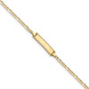 6" 14k Yellow Gold Solid 6in Engravable Figaro Link Baby/Child ID Bracelet