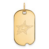 Sterling Silver Gold-plated NHL LogoArt Dallas Stars Small Dog Tag Pendant