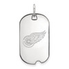 Sterling Silver Rhodium-plated NHL LogoArt Detroit Red Wings Small Dog Tag Pendant