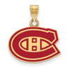 Sterling Silver Gold-plated NHL LogoArt Montreal Canadiens Small Enameled Pendant