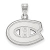 Sterling Silver Rhodium-plated NHL LogoArt Montreal Canadiens Small Pendant