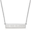 Sterling Silver Rhodium-plated NHL LogoArt New York Islanders Small Bar 18 inch Necklace