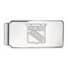 Sterling Silver Rhodium-plated NHL LogoArt New York Rangers Money Clip