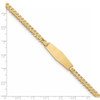7" 14k Yellow Gold Flat Curb Link Soft Diamond-Shape ID Bracelet LID74C-7