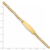 7" 14k Yellow Gold Flat Figaro Link Soft Diamond-Shape ID Bracelet LID75C-7