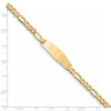 7" 14k Yellow Gold Flat Figaro Link Soft Diamond-Shape ID Bracelet LID76C-7