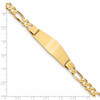 7" 14k Yellow Gold Flat Figaro Link Soft Diamond-Shape ID Bracelet LID81C-7