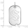 14k White Gold NHL LogoArt Seattle Kraken Small Dog Tag Pendant