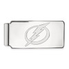 Sterling Silver Rhodium-plated NHL LogoArt Tampa Bay Lightning Money Clip