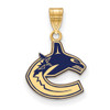 Sterling Silver Gold-plated NHL LogoArt Vancouver Canucks Small Enameled Pendant