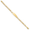8" 14k Yellow Gold Flat Figaro Link Soft Diamond-Shape ID Bracelet LID76C-8
