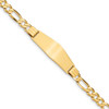 8" 14k Yellow Gold Flat Figaro Link Soft Diamond-Shape ID Bracelet LID81C-8