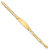 8" 14k Yellow Gold Flat Figaro Link Soft Diamond-Shape ID Bracelet LID81C-8