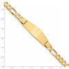 8" 14k Yellow Gold Flat Figaro Link Soft Diamond-Shape ID Bracelet LID81C-8