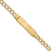 8" 14k Yellow Gold Semi-solid Curb Link ID Bracelet