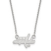 Sterling Silver Rhodium-plated NHL LogoArt Washington Capitals Small Pendant 18 inch Necklace