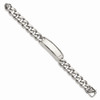 8.75" Stainless Steel Polished and Antiqued Curb ID Link Bracelet