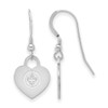 Sterling Silver Rhodium-plated NHL LogoArt Winnipeg Jets Heart Dangle Earrings