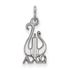 Sterling Silver Rhodium-plated LogoArt Alpha Chi Omega Sorority Symbol Small Pendant