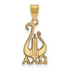 Sterling Silver Gold-plated LogoArt Alpha Chi Omega Sorority Symbol Medium Pendant