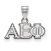 Sterling Silver Rhodium-plated LogoArt Alpha Epsilon Phi Sorority Greek Letters Small Pendant