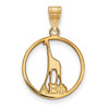 Sterling Silver Gold-plated LogoArt Alpha Epsilon Phi Sorority Symbol Small Circle Pendant