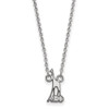 Sterling Silver Rhodium-plated LogoArt Alpha Epsilon Phi Sorority Symbol Extra Small Pendant 18 inch Necklace