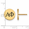 Sterling Silver Gold-plated LogoArt Alpha Phi Sorority Greek Letters Black Enamel Post Earrings