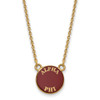 Sterling Silver Gold-plated LogoArt Alpha Phi Sorority Text Small Color Enamel Pendant 18 inch Necklace GP012APH-18