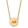 Sterling Silver Gold-plated LogoArt Alpha Phi Sorority Greek Letters Large Color Enamel Pendant 18 inch Necklace GP028APH-18