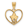 Sterling Silver Gold-plated LogoArt Alpha Phi Sorority Symbol Heart Pendant