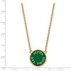 Sterling Silver Gold-plated LogoArt Alpha Sigma Tau Sorority Text Large Color Enamel Pendant 18 inch Necklace GP013ALS-18