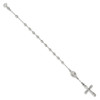 7.5" Sterling Silver Polished Single Decade Rosary Bracelet