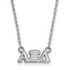 Sterling Silver Rhodium-plated LogoArt Alpha Xi Delta Sorority Greek Letters Extra Small Pendant 18 inch Necklace