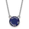 Sterling Silver Rhodium-plated LogoArt Alpha Xi Delta Sorority Text Small Color Enamel Pendant 18 inch Necklace SS012AXD-18