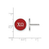 Sterling Silver Rhodium-plated LogoArt Chi Omega Sorority Greek Letters Color Enamel Post Earrings SS031CHO