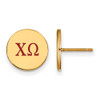 Sterling Silver Gold-plated LogoArt Chi Omega Sorority Greek Letters Color Enamel Post Earrings GP032CHO