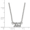 Sterling Silver Rhodium-plated LogoArt Chi Omega Sorority Greek Letters Extra Small Pendant 18 inch Necklace